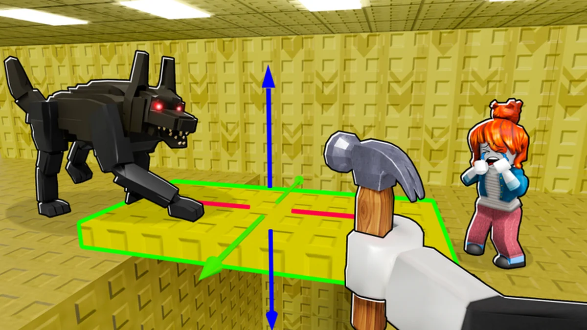 Official Build Your Backrooms monster placement scene